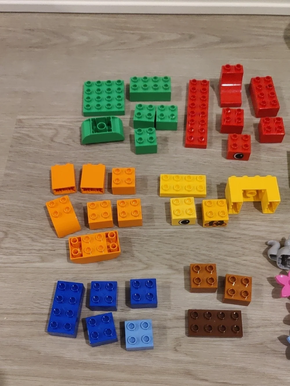 Lego Duplo Multicolor 44Pc assorted Blocks & Figures Green Storage Childrens Y2K
